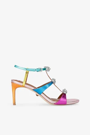 Kurt Geiger Pierra Bow-embellished Heeled Leather Sandals