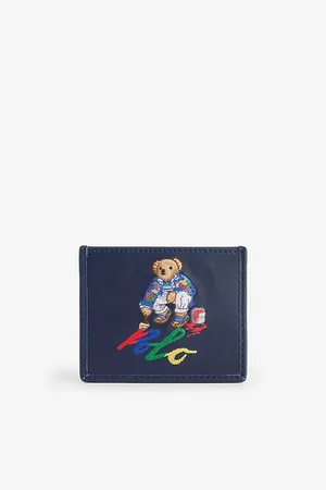 Ralph Lauren Bear-embroidered Leather Card Holder