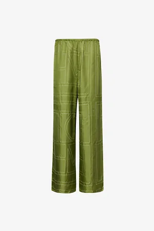 Totême Wide-leg High-rise Silk-twill Trousers