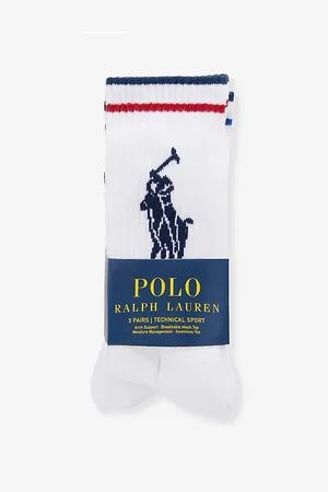 Ralph Lauren Logo-print Pack of Three Stretch-recycled-polyester Socks