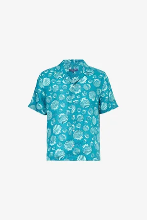 Frescobol Carioca Graphic-print Regular-fit Linen Shirt