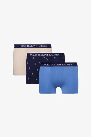 Ralph Lauren Branded-waistband Mid-rise Pack of Three Stretch-cotton Trunks