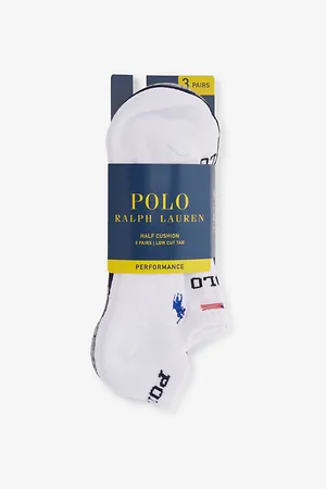 Ralph Lauren Logo-intarsia Pack of Three Cotton-blend Socks
