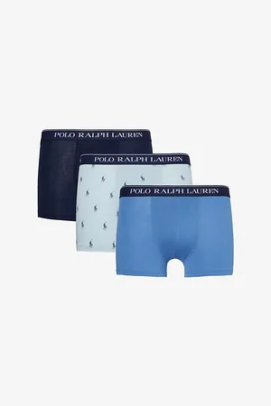Ralph Lauren Branded-waistband Mid-rise Pack of Three Stretch-cotton Trunks