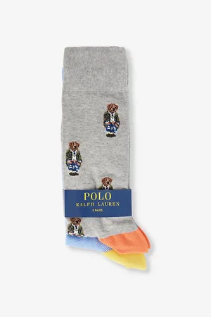 Ralph Lauren Bear-embroidered Pack of Two Stretch-cotton Blend Socks