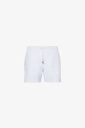 Sunspel Elasticated-waist Regular-fit Striped Recycled Polyester-blend Swim Shorts