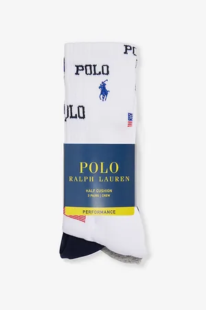 Ralph Lauren Logo-intarsia Pack of Three Cotton-blend Socks