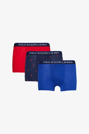Ralph Lauren Branded-waistband Mid-rise Pack of Three Stretch-cotton Trunks