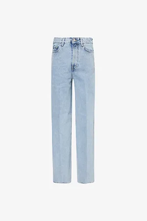 Totême Faded-wash Wide-leg High-rise Organic-cotton Denim Jeans