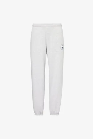 Sporty & Rich Brand-patch Cuffed Cotton-blend Jersey Jogging Bottoms