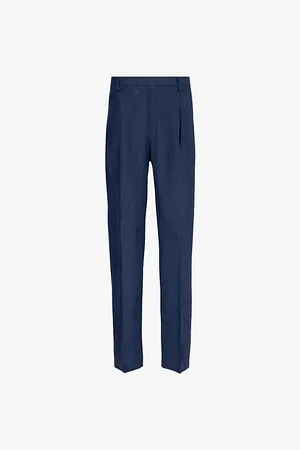 Sunspel Single-pleat Regular-fit Tapered-leg Linen Trousers