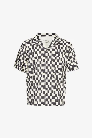 Frame Regular-fit Short-sleeve Checked Woven Shirt