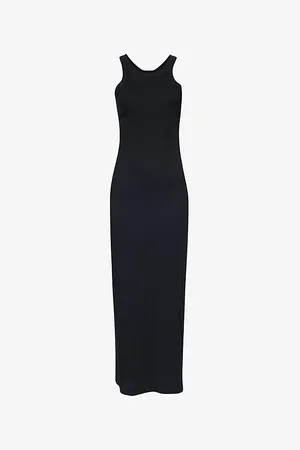 Totême Slim-fit Scoop-neck Organic-cotton Blend Stretch-jersey Midi Dress