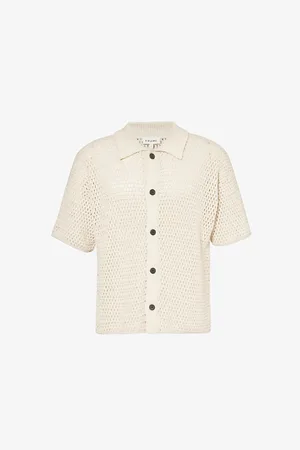 Frame Open-weave Regular-fit Cotton-knitted Shirt