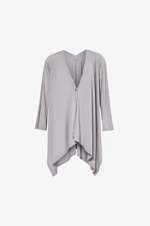 Issey Miyake Drape V-neck Pleated Woven-blend Cardigan