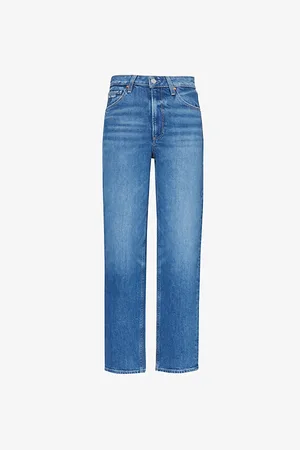 Paige Sarah Mid-wash Straight-leg Mid-rise Organic-cotton Blend Stretch-denim Jeans