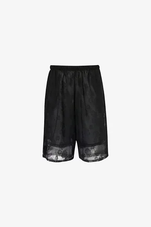 Conner Ives Lace-overlay Relaxed-fit Woven Shorts