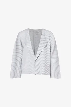 Issey Miyake V-neck Asymmetric-hem Woven Top