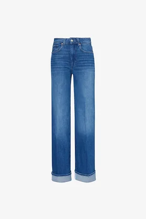 Paige Sasha Cuffed Straight-leg High-rise Stretch-denim Jeans