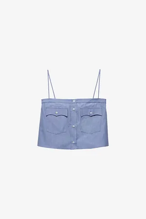 Prada Triangle-logo Straight-neck Cotton-poplin Top