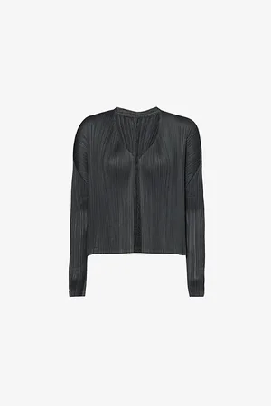 PLEATS PLEASE ISSEY MIYAKE May V-neck Knitted Cardigan