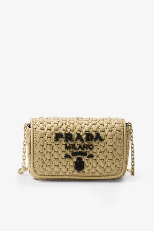 Prada Embroidered-logo Crochet Shoulder Bag