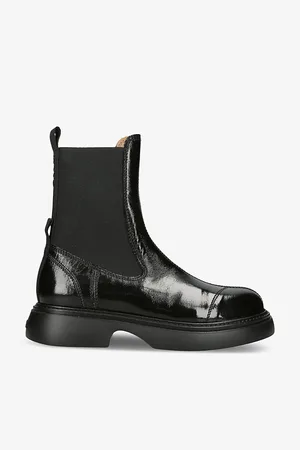 Ganni Chunky Pull-tab Faux-leather Chelsea Boots
