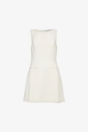 Reformation Citron Scoop-neck Wool-blend Mini Dress