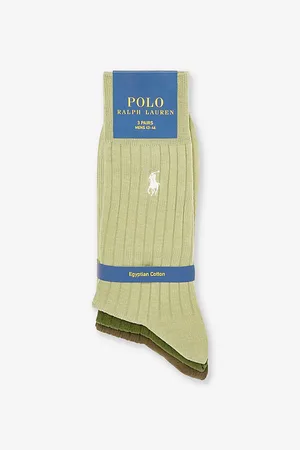 Ralph Lauren Log-embroidered Pack of Three Cotton-blend Socks