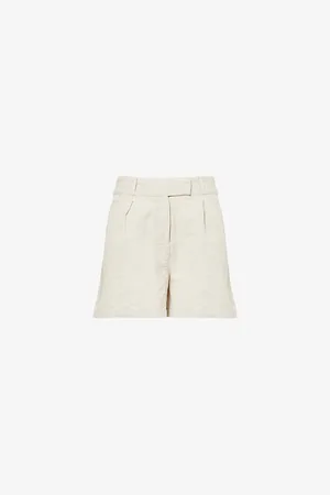 Pretty Lavish Natasha Linen and Cotton-blend Shorts