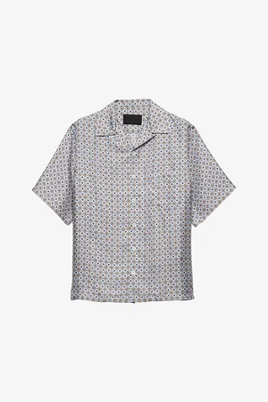 Prada Graphic-print Short-sleeve Silk Shirt