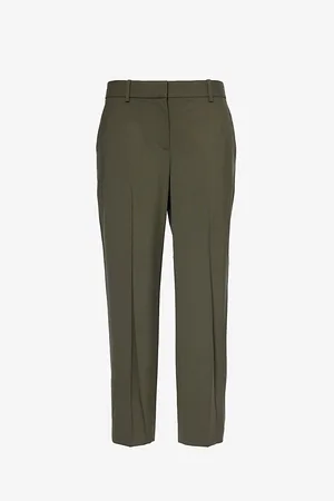 THEORY Treeca Tapered High-rise Wool-blend Trousers