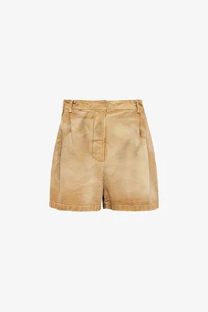 Prada Logo-patch Relaxed-fit High-rise Canvas Shorts