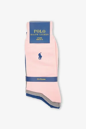 Ralph Lauren Logo-embroidered Pack of Three Cotton-blend Knitted Socks