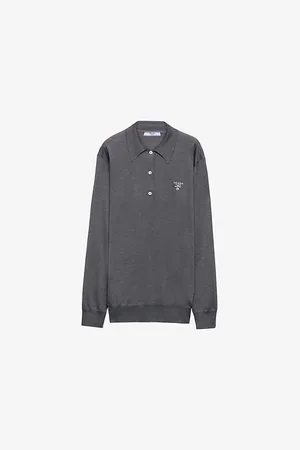Prada Logo-embroidered Relaxed-fit Silk Polo Shirt