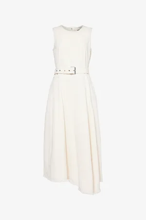 Max Mara Asymmetric-hem Panelled Denim Midi Dress
