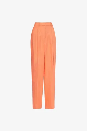 THEORY Pleated Linen Trousers