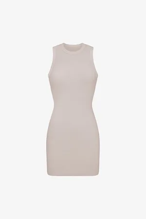 SKIMS Ribbed Sleeveless Stretch-cotton Mini Dress