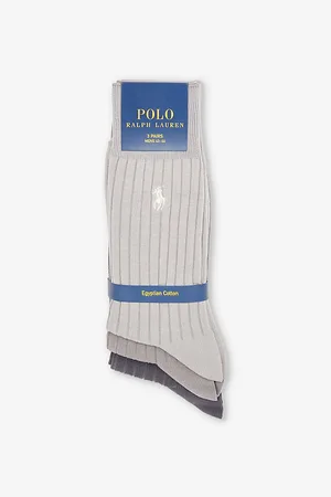 Ralph Lauren Logo-embroidered Pack of Three Cotton-blend Knitted Socks