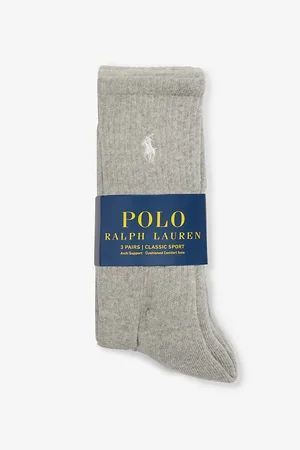Ralph Lauren Logo-embroidered Crew-length Pack of Three Cotton-blend Socks
