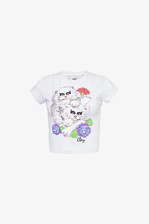 Obey Carnation Kittens Slim-fit Stretch-cotton Jersey Top