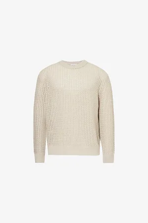 Frame Open-knit Wool and Cotton-blend Jumper