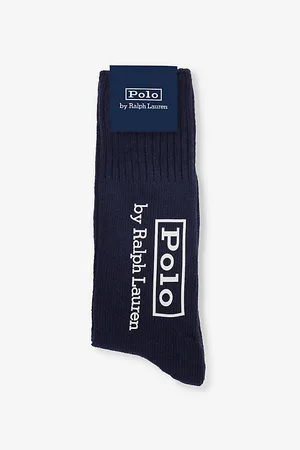 Ralph Lauren Logo-print Crew-length Cotton-blend Socks