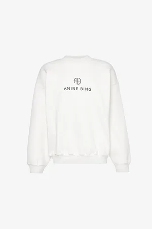 ANINE BING Jaci Monogram-print Cotton-blend Sweatshirt