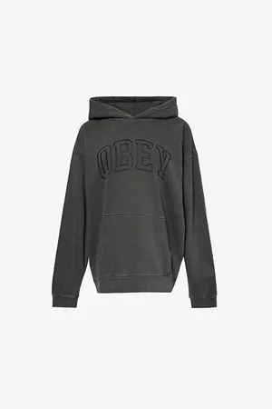 Obey Logo-embroidered Relaxed-fit Cotton-blend Hoody