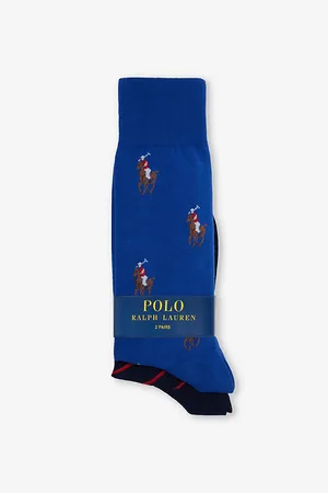 Ralph Lauren Logo-embroidered Crew-length Pack of Two Cotton-blend Socks