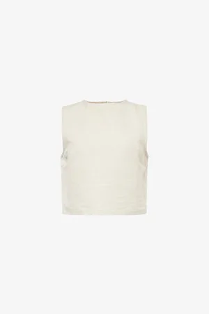Pretty Lavish Bryony Linen and Cotton-blend Top