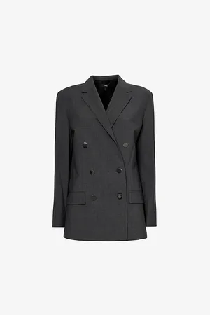 THEORY Double-breasted Notched-lapel Boxy-fit Wool-blend Blazer