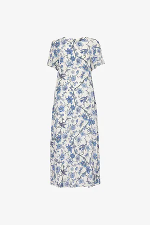Max Mara Floral-print Relaxed-fit Silk-crepe Midi Dress