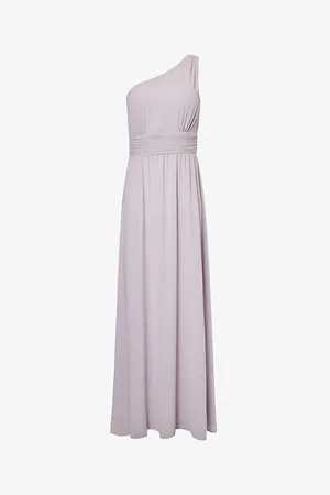 Six Stories One-shoulder Asymmetric-neck Chiffon Maxi Dress